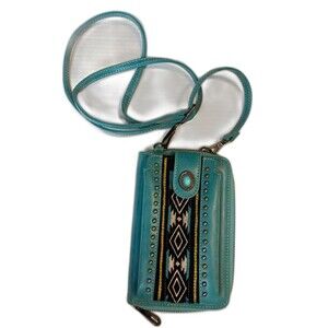 NWT American Bling Cross Body Phone Wallet Turquoise